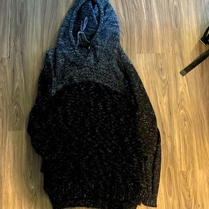 Sweater hoodie, lightweight not built for a really cold day, good for fall time